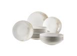 Mäser Teller-Set, Steinzeug Ossia Weiß / Beige