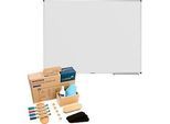 Whiteboard Legamaster UNITE, magnetisch, Markerablage, B 1200 x T 12,6 x H 900 mm, lackierter Stahl, weiss, inkl. Whiteboard Zubehör Set WOODEN, 17-teilig
