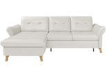 Ecksofa SIT & MORE "Göteborg", weiß (reinweiß), B:268cm H:90cm T:176cm, Sofas, Ecksofa, Sitztiefenverstellung und Federkern, wahlweise mit Bettfunktion