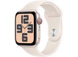 Smartwatch APPLE "Watch SE (2024)", beige (polarstern), Smartwatches, 44mm, Cellular, S/M, Sport Band, Topseller
