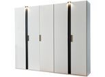 Wimex Drehtürenschrank »Rimini by fresh to go, weiss oder graphit mit schwarzen Metallgriffen«, inklusive LED Beleuchtung, 3...