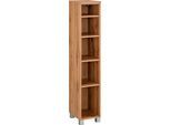 Regal WELLTIME "Soria", braun (eichefarben), B:25cm H:135cm T:35cm, Holzwerkstoff, Regale, Regal