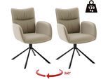 MCA furniture 4-Fussstuhl »MARIN Esszimmerstuhl (2er Set) - Stuhl«, (Set), 2 St., Microfaser, 360° drehbar, Metall schwarz, beweglichen Rücken, belastbar 120 kg