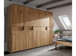 Home affaire Drehtürenschrank »Huven, Kleiderschrank, viel Stauraum, Aufbewahrung«, Massiv Eiche, unterschiedliche Schrankbreiten erhältlich "218cm Hoch"