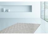 Teppich KAYOOM "Chimera 110", beige (elfenbein), B:120cm H:11mm L:170cm, Viskose, Teppiche, Teppich, Materialmix aus Viskose und Leder, handgefertigtes Unikat
