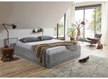 Polsterbett "Texel", grau, B:206cm H:42cm L:206cm, Bezug Bett: Veloursstoff 100% Polyester oder Microfaser (100% Polyester);Bonnell-Federkernmatratze: 51% Polypropylen, 39% Polyester und 10% Baumwolle;Kaltschaummatratze: 100% Polyester, Bezug abnehm- und waschbar bis 60C;Kissenbezug: 100% Polyester, Füllung : 100% Polyester (Hohlfaser), WESTFALIA SCHLAFKOMFORT, Betten, Polsterbett, Komforthöhe mit