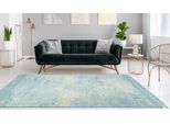 Teppich PADIRO "Dolce Vita 125", blau (petrol), B:80cm H:10mm L:150cm, Viskose, Teppiche, Teppich, Trendige Verwaschung, Orient-Design