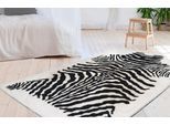Hochflor-Teppich CALO-DELUXE "Vogesen 400" Gr. 3, schwarz-weiß (weiß, schwarz), B:120cm H:30mm L:160cm, Kunstfaser, Teppiche, weiche Haptik, Wohnzimmer