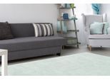 Teppich KAYOOM "Bali 110", blau (pastellblau), B:160cm H:40mm L:230cm, Polyester, Teppiche, Teppich, flauschig und weich, UNI-Farben, hochflorig, hochwertiges Material