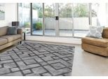 Teppich KAYOOM "Luxury 310" Gr. 2, grau (anthrazit), B:80cm H:13mm L:150cm, Viskose, Teppiche, Teppich, Wohnzimmer