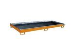 Bauer Regalwanne RW 3300-1 PE, mit PE-Einsatz, B 3262 x T 1312 x H 195 mm, bis 240 l, Stahl lackiert, gelborange