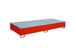 Bauer Regalwanne RW-GR 3300-3 PE, mit Gitterrost und PE-Einsatz, B 3262 x T 1312 x H 383 mm, bis 1000 l, Stahl lackiert, feuerrot