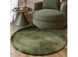 Hochflor-Teppich ESPRIT "Alice ESP-4377 Kunstfell", grün, H:25mm Ø:100cm, Kunstfaser, Teppiche, Kaninchenfell-Haptik, besonders weich und dicht, für alle Räume