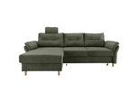 Livetastic Ecksofa , Dunkelgrün , Textil , Buche , Füllung: Schaumstoff , Ottomane links, L-Form , 250x176 cm , Liegefunktion, seitenverkehrt erhältlich, Schlafen auf Sitzhöhe, Rücken echt, Armteil links, Armteil rechts , Wohnzimmer, Sofas & Couches, Wohnlandschaften, Ecksofas mit Schlaffunktion