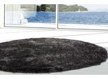 Hochflor-Teppich BRUNO BANANI "Alga" Gr. 9, grau (anthrazit), H:40mm Ø:120cm, Kunstfaser, Teppiche, Hochflor-Teppich, Uni-Farben, besonders weich und kuschelig