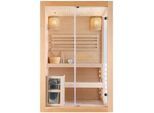 Sanotechnik Sauna , Naturfarben , Holz, Glas , Hemlocktanne , 120x200x130 cm , Freizeit & Co, Wellness & Gesundheit, Sauna