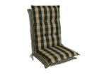 Sesselauflage, Grün, Beige, Textil, Karo, Füllung: Schaumstoff, Vlies, 50x9x120 cm, Made in Germany, Outdoor-Kissen, Gartenstuhlauflagen, Hochlehner-Auflagen