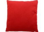 Dekokissen GÖZZE "Duval", rot (rot, unifarben), B:50cm L:50cm, Polyester, Dekokissen_Sitzkissen_Kissenhüllen, mit Reißverschluss, Kissenhüle ohne Füllung, 2 Stück