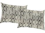 Dekokissen ADAM "Kissenhülle Wave", schwarz (schwarz, dunkelgrau, bedruckt), B:40cm L:60cm, Baumwolle, Leinen, Dekokissen_Sitzkissen_Kissenhüllen, aus Bio-Baumwolle, Kissenhülle ohne Füllung, 1 Stück