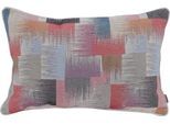 Dekokissen H.O.C.K. "Monti", bunt (rot, blau, schwarz, gemustert), B:40cm H:10cm L:60cm, Baumwolle, Polyester, Dekokissen_Sitzkissen_Kissenhüllen, mit weißem Keder, Kissenhülle mit Füllung, 1 Stück