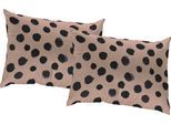 Dekokissen ADAM "Kissenhülle Dots", lila (lila, bedruckt), B:50cm L:50cm, Baumwolle, Leinen, Dekokissen_Sitzkissen_Kissenhüllen, aus Bio-Baumwolle, Kissenhülle ohne Füllung, 1 Stück