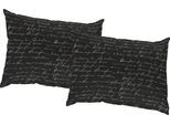 Dekokissen ADAM "Kissenhülle Scribble", schwarz (schwarz, bedruckt), B:50cm L:50cm, Baumwolle, Leinen, Dekokissen_Sitzkissen_Kissenhüllen, aus Bio-Baumwolle, Kissenhülle ohne Füllung, 1 Stück