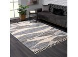 Hochflor-Teppich SANAT "Versay 1505", grau, B:200cm H:45mm L:290cm, Kunstfaser, Teppiche, Wohnzimmer, Langflor, Shaggy Teppich