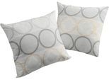 Dekokissen WIRTH "Zirbello" Gr. 1, grau (grau, kreise), B:40cm L:40cm, Baumwolle, Polyester, Dekokissen_Sitzkissen_Kissenhüllen, Kissenhülle ohne Füllung, 2 Stück