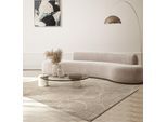 Teppich THE CARPET "Mila", beige, B:160cm H:8mm L:230cm, Polyester, Teppiche, Teppich, moderner Wohnzimmer Teppich elegant glänzender Flor