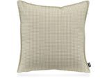 Dekokissen H.O.C.K. "Bobo", grün (lindgrün, gemustert), B:50cm H:10cm L:50cm, Baumwolle, Polyester, Dekokissen_Sitzkissen_Kissenhüllen, mit Jaquard-Struktur, Kissenhülle mit Füllung, 1 Stück