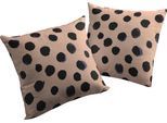 Dekokissen ADAM "Kissenhülle Dots", lila (lila, bedruckt), B:40cm L:40cm, Baumwolle, Leinen, Dekokissen_Sitzkissen_Kissenhüllen, aus Bio-Baumwolle, Kissenhülle ohne Füllung, 1 Stück