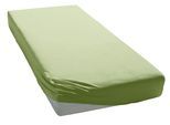 Spannbettlaken ELEGANTE "Mako-Jersey", grün (schilf), 1 Stk., Mako-Jersey, 120x200 28cm, Mako-Jersey, Obermaterial: 97% Baumwolle, 3% Elasthan, Bettlaken, Spannbettlaken, in hochwertiger Qualität mit Elasthan-Anteil