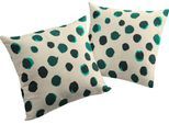 Dekokissen ADAM "Kissenhülle Dots", grün (grün, bedruckt), B:40cm L:40cm, Baumwolle, Leinen, Dekokissen_Sitzkissen_Kissenhüllen, aus Bio-Baumwolle, Kissenhülle ohne Füllung, 1 Stück