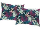 Dekokissen ADAM "Jungle", lila (lila, blau, bedruckt), B:40cm L:60cm, Baumwolle, Dekokissen_Sitzkissen_Kissenhüllen, GOTS zertifiziert - Kissenhülle ohne Füllung, 1 Stück