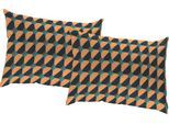 Dekokissen ADAM "Circles", blau (dunkelblau, orange, bedruckt), B:40cm L:60cm, Baumwolle, Dekokissen_Sitzkissen_Kissenhüllen, GOTS zertifiziert - Kissenhülle ohne Füllung, 1 Stück
