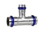 Press-T-Stück 28 - 22 - 28 mm - für Edelstahlrohre - DVGW-zertifiziert - für V-Kontur