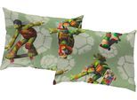 Dekokissen WIRTH "Turtles" Gr. 1, grün (grün, gemustert), B:40cm L:40cm, Polyester, Dekokissen_Sitzkissen_Kissenhüllen, Nickelodeon, Kissenhülle ohne Füllung, 2 Stück