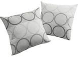 Dekokissen WIRTH "Zirbello" Gr. 2, grau (dunkelgrau, kreise), B:50cm L:50cm, Baumwolle, Polyester, Dekokissen_Sitzkissen_Kissenhüllen, Kissenhülle ohne Füllung, 2 Stück