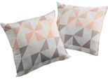 Dekokissen WIRTH "Berlare" Gr. 1, lila (rosé, violett, kreise), B:40cm L:40cm, Baumwolle, Polyester, Dekokissen_Sitzkissen_Kissenhüllen, Kissenhülle ohne Füllung, 2 Stück