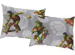 Dekokissen WIRTH "Turtles" Gr. 2, grau (grau, gemustert), B:50cm L:50cm, Polyester, Dekokissen_Sitzkissen_Kissenhüllen, Nickelodeon, Kissenhülle ohne Füllung, 2 Stück