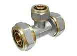 Schraubfitting-T-Stück 26 x 3,0 - 16 x 2,0 - 26 x 3,0 mm für Alu-Mehrschicht-Verbundrohr