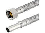 Flexibler Verbindungsschlauch - 1 x Überwurfmutter 3/8'' mit Dichtung und 1 x Rohrstutzen 10 mm - Länge 500 mm