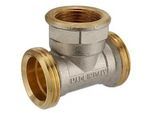 Messing T-Stück für Klemmringverschraubung 1'' Eurokonus - 3/4'' IG - 1'' Eurokonus