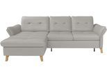 Ecksofa SIT & MORE "Göteborg", grau (light grau), B:268cm H:90cm T:176cm, Sofas, Ecksofa, Sitztiefenverstellung und Federkern, wahlweise mit Bettfunktion