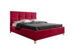 Carryhome Polsterbett , Rot , Holz, Metall , Buche , massiv , 140x200 cm , Über- und Sondergrößen erhältlich, in verschiedenen Größen erhältlich , Schlafzimmer, Betten, Polsterbetten