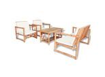 vidaXL 4-tlg. Garten-Lounge-Set mit Auflagen Bambus