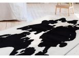 Hochflor-Teppich BRUNO BANANI "Makayla" Gr. 3, schwarz, B:120cm H:30mm L:160cm, Kunstfaser, Teppiche, Hochflor-Teppich, Kuhfell-Muster, Kunstfell, weicher Flor