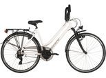 Trekkingrad DACAPO "Metropolis Trekkingrad Damen Alu-Rahmen 28'' weiß RH 48 cm" Gr. 48, weiß (weiß, schwarz), Fahrräder, Damen, 48cm, 28 Zoll (71,12cm) hinten: 28 Zoll (71,12cm), Multipositionslenker