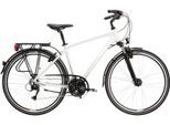 Trekkingrad KROSS "Trekkingrad Trans 4.0 weiß 21 Gänge" Gr. 53, weiß (weiß, schwarz), Fahrräder, Herren, 53cm, 28 Zoll (71,12cm) hinten: 28 Zoll (71,12cm)