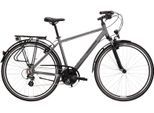 Trekkingrad KROSS "KROSS Trekkingrad Trans 1.0 28" grau" Gr. 43, grau (grau, schwarz), Fahrräder, Damen, 43cm, 28 Zoll (71,12cm) hinten: 28 Zoll (71,12cm)